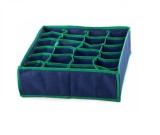 Organizator pentru sertar cu 24 compartimente, 32 x 32 cm, x 10 cm, verde/albastru, Oem