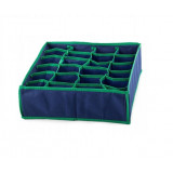 Organizator pentru sertar cu 24 compartimente, 32 x 32 cm, x 10 cm, verde/albastru