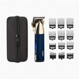 Aparat de tuns parul Super-X Metal BaByliss E992E , 12 Accesorii, 3 ore, 1,5-25mm , 10 pozitii, Otel Japonez,Husa, Auriu-Albastru Marin