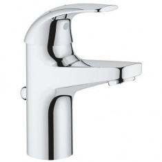 Baterie lavoar Grohe Start Curve 23765000, 3/8&#039;&#039;, marimea S, monocomanda, pornire pe rece, cartus ceramic, evacuare cu tija, Crom