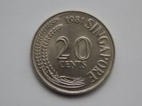 20 CENTS 1981 SINGAPORE-XF