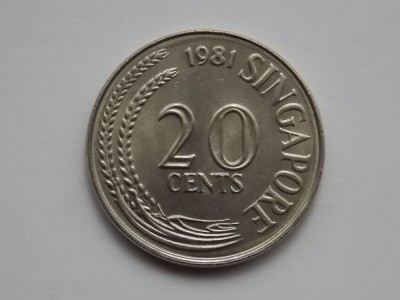 20 CENTS 1981 SINGAPORE-XF foto