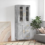 VidaXL Dulap &icirc;nalt, gri beton, 69,5x34x180, lemn compozit
