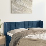 VidaXL Tăblie pat cu aripioare albastru &icirc;nchis 147x23x78/88 cm catifea 3117196