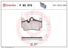 BREMBO P 85 070 PRIME LINE set placute frana,frana disc