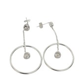 Cercei argint 925 cu lantisor si cerc 23 mm