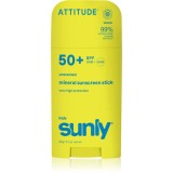 Attitude Sunly Kids Mineral Sunscreen Stick SPF 50+ crema de fata cu minerale pentru protectie stick pentru copii 60 g