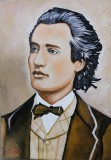 Tablou Mihai Eminescu semnat Cimpoesu., Portrete, Ulei, Realism