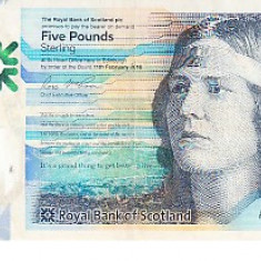 M1 - Bancnota foarte veche - Marea Britanie - Scotia - 5 lire sterline