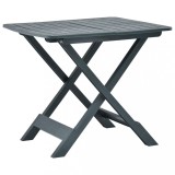 Masă grădină pliabilă vidaXL, 79x72x70cm, plastic verde, blat sipci - ideală terasă/curte, ușor depozitat