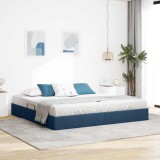 Cumpara ieftin Cadru de pat otoman albastru 200 x 200 cm tesatura