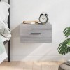 Noptiera Montata pe Perete vidaXL Gri Sonoma 35x35x20 cm Lemn Plutitoare Suspendata
