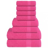vidaXL Set prosoape 8 piese roz 360 g/m&sup2; 100% bumbac