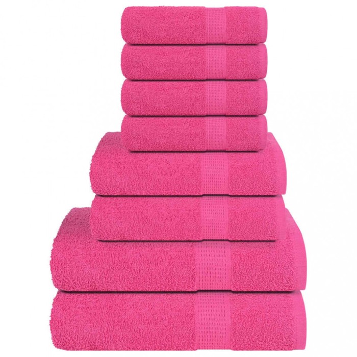 Set prosoape 8 piese roz 360 g/m&sup2; 100% bumbac