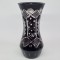Vaza romaneasca cristal rosu rubin, veche, vintage - culoare rara