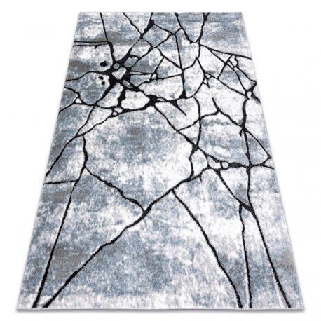 Covor modern COZY 8873 Cracks, beton crăpat - structural două niveluri de l&acirc;nă gri deschis / albastru, 200x290 cm
