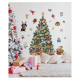 Cumpara ieftin Sticker/Autocolant Craciun cu Brad impodobit si cadouri 71x71cm - 373969