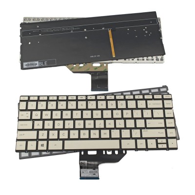 Tastatura compatibila Laptop, HP, Spectre X360 13-AP, 13T-AP, iluminata, aurie, layout US foto
