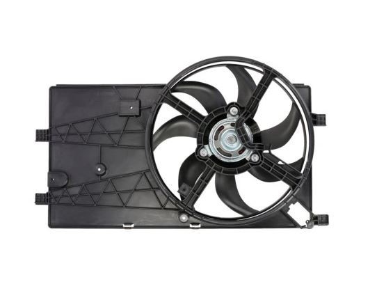 GMV radiator electroventilator Fiat Fiorino, 2007-, QUBO, 2007-, motor 1.3 MultiJet, diesel, cu AC, 350 W; 385; (2 +2) pini