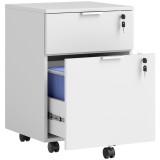 HOMCOM Corp de birou, mobilier de depozitare 2 sertare 2 bare pentru dosare suspendate, &icirc;ncuiabil cu 2 chei 42x40x60 cm | Aosom Romania