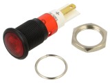 Lampă LED roșie convexă 12mm 130VAC IP50 SIGNAL-CONSTRUCT SKMU12027