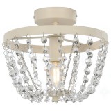 Cumpara ieftin Lustră cu mărgele de cristal, alb, rotund, E14
