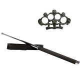 Cumpara ieftin Set Autoaparare: Baston Telescopic Otel 65cm + Rozeta Cranii Argintie, Ideallstore