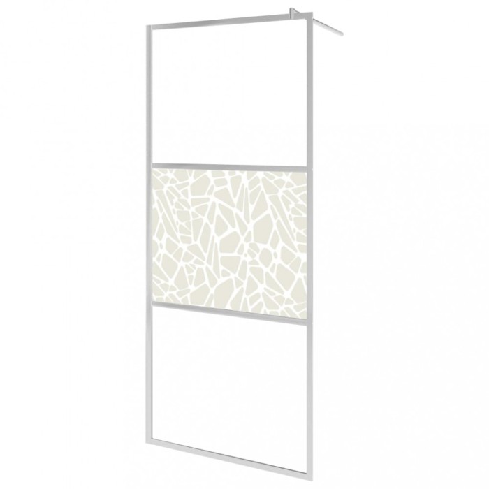 Paravan de dus walk-in, 115 x 195 cm, sticla ESG, model piatra