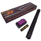 Cumpara ieftin Baston electrosoc si lanterna IdeallStore&reg;, Rowdy X8, metalic, 35 cm, negru, acumulator inclus