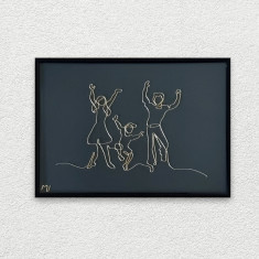 Tablou familie vesela cu baiat, 22×31 cm – cod 3141
