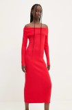 Desigual rochie MILWAUKEE culoarea rosu, midi, mulată, 24WWVF06