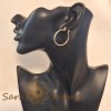 Cercei Aurii Rotunzi 3cm SaraTremo, Placati cu Aur 18K, Certificat Autenticitate, Bijuterii Elegante Dama