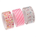 Banda adeziva cu flori pentru activitati crafts si decorare, 3 bucati