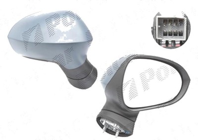 Oglinda exterioara Seat Ibiza (6j), 04.2008-04.2012; Ibiza (6j), 04.2012-, Dreapta, reglare electrica; grunduita; incalzita; geam convex; cromat; pli foto