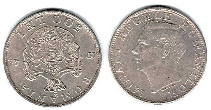 moneda 500 lei 1944