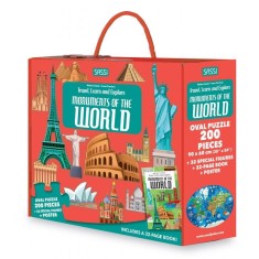 Cunoaste si exploreaza - Puzzle Monumentele lumii (200 piese) PlayLearn Toys