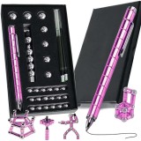 Set Pix Modular Magnetic Premium cu 30 Bile Magnetice, 14 Inele Magnetice, 2 Stylus-uri si 5 Mine, Roz