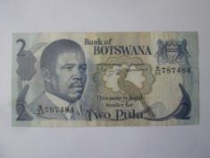 Rara! Botswana 2 Pula 1982,bancnota din imagini in stare buna