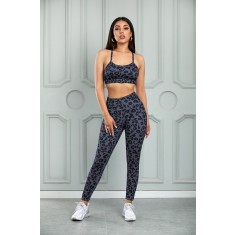 T553-9918 Compleu sport/casual din bustiera si colanti model leopard
