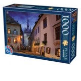 Puzzle 1000 piese - Imagini din Romania: Sighisoara noaptea