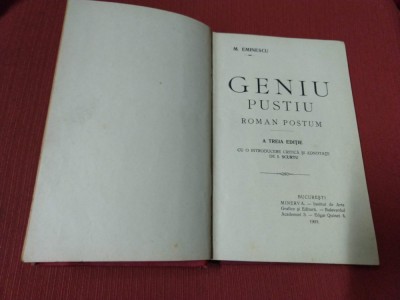 Mihai Eminescu - Geniu pustiu ( 1909 ) foto