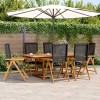 VidaXL Set masă pentru grădină, 7 piese, negru, poliratan/lemn masiv 3281730