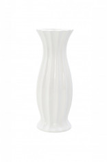 Vaza decor din ceramica, alb, 22 x 8 cm foto