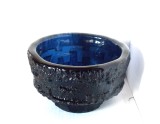 Bol fructieră cristal suflat manual in mulaj, anii 60 - Colectie Cobolt - design Gote Augustsson, Ruda Glasbruk Suedia
