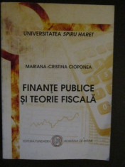 Finante publice si teorie fiscala-Mariana-Cristina Cioponea foto