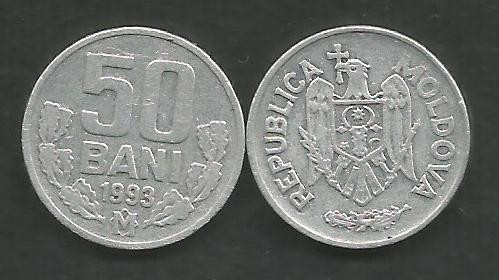 MOLDOVA 50 BANI 1993 [00] VF + / XF