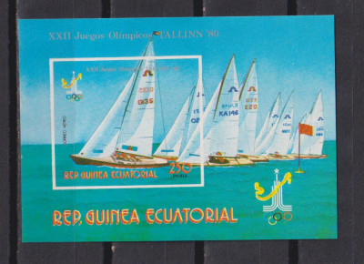 GUINEEA ECUATORIALA JOCURILE OLIMPICE TALLINN 1980 MI: BL. 288B MNH foto