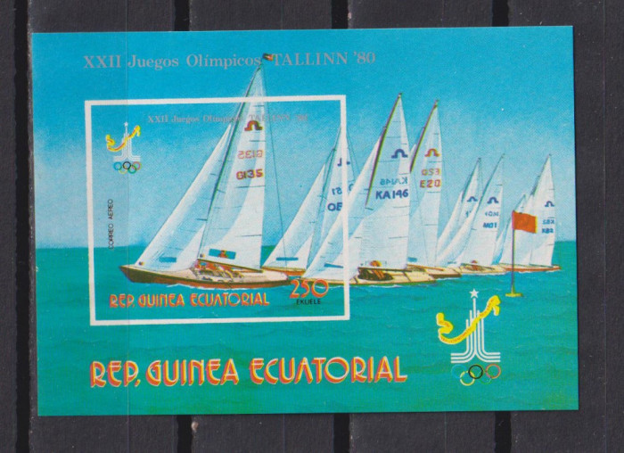 GUINEEA ECUATORIALA JOCURILE OLIMPICE TALLINN 1980 MI: BL. 288B MNH