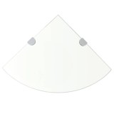 Rafturi de colt cu suporturi crom, 2 buc., 35x35 cm, sticla