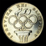 POLONIA 200 ZLOTI 1976 , Ag 625/1000 , 14,5g [1] J.O. XXI - Montreal , XF +, Europa, Argint